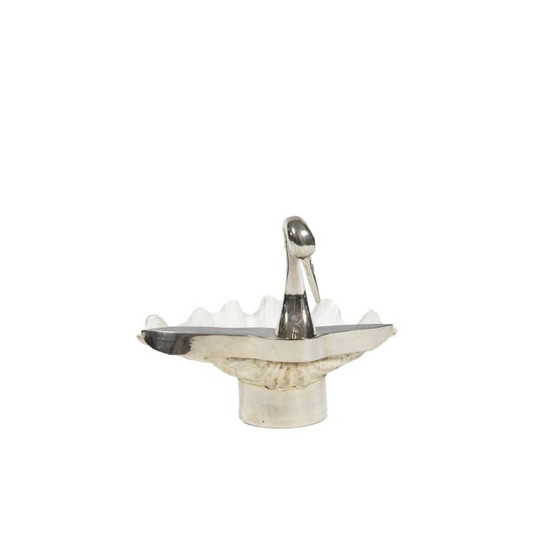 Image 1 of Vintage swan in shell and silvered bronze, 1970s