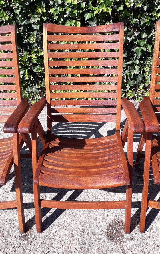 Image 1 of 4 Hattersley Collection teak booth chairs, folding