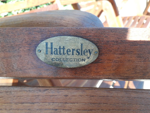 4 Hattersley Collection teak booth chairs, folding