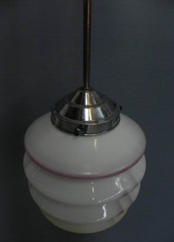 Image 1 of Art Deco hanging lamp with lantern shade