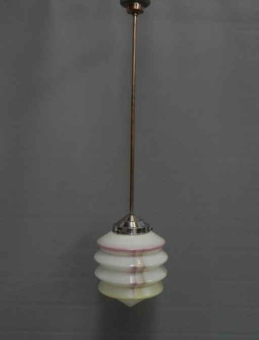 Art Deco hanging lamp with lantern shade