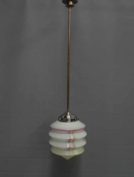 Image 1 of Art Deco hanging lamp with lantern shade