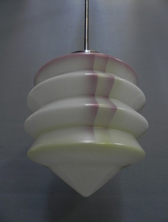 Image 1 of Art Deco hanging lamp with lantern shade