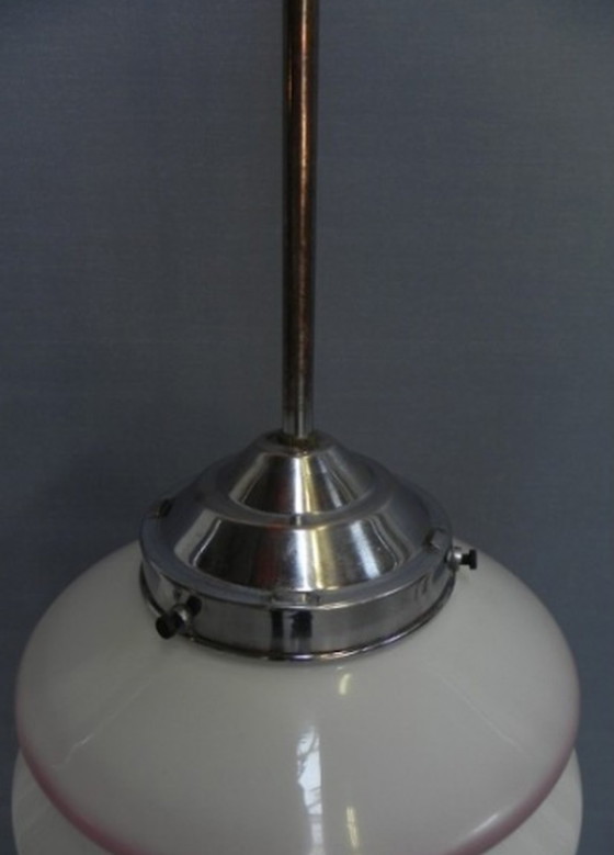 Image 1 of Art Deco hanging lamp with lantern shade