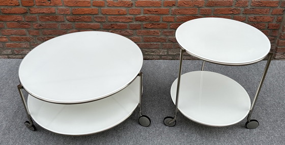 Image 1 of 2 x table roulante et table basse Strind par Ehlen Johansson pour Ikea.