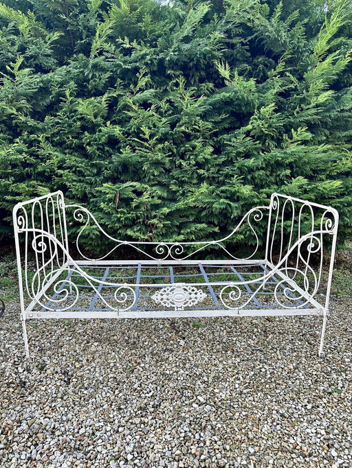 Antique 1880's Foldable Wrought Iron Bed