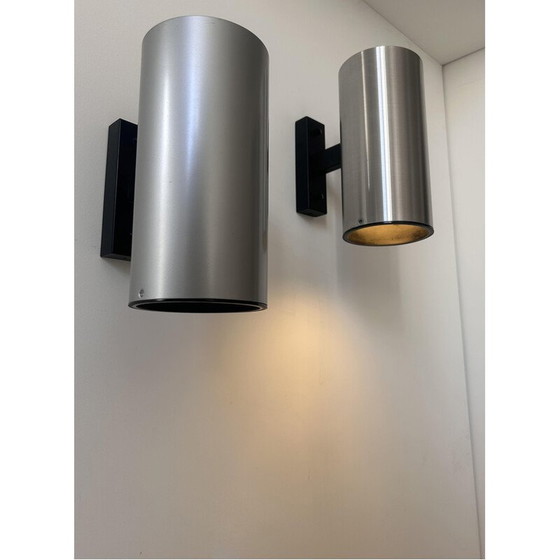 Image 1 of Coppia di lampade da parete vintage in metallo spazzolato e alluminio per Bur Leucthen, Germania 1970