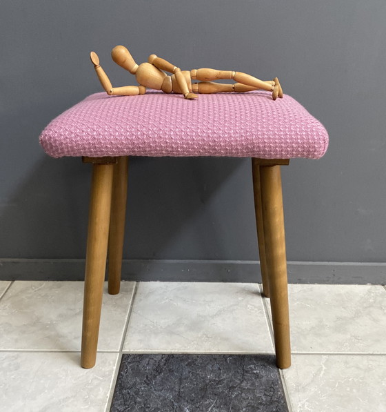 Image 1 of Pink foot stool 1960s