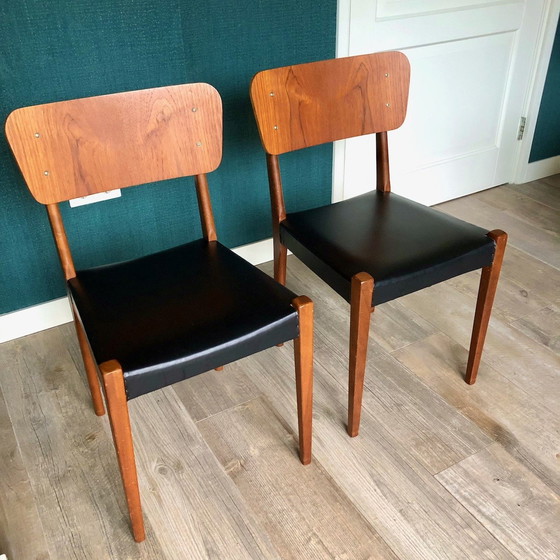 Image 1 of 2X Teak Danish Design Wooden Chairs