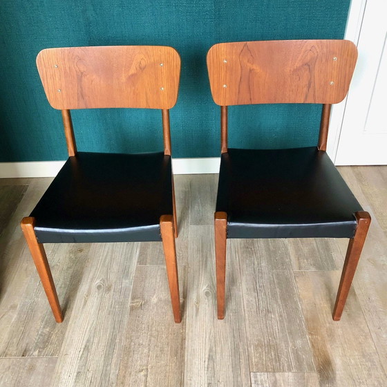 Image 1 of 2X Teak Danish Design Wooden Chairs