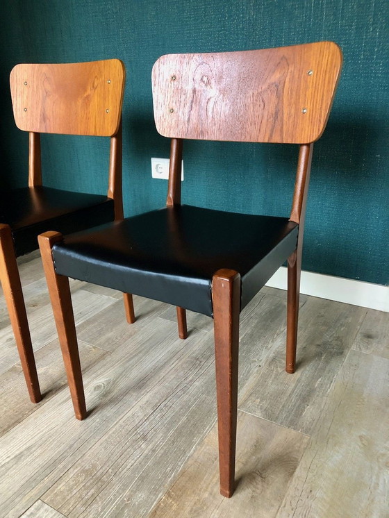 Image 1 of 2X Teak Danish Design Wooden Chairs