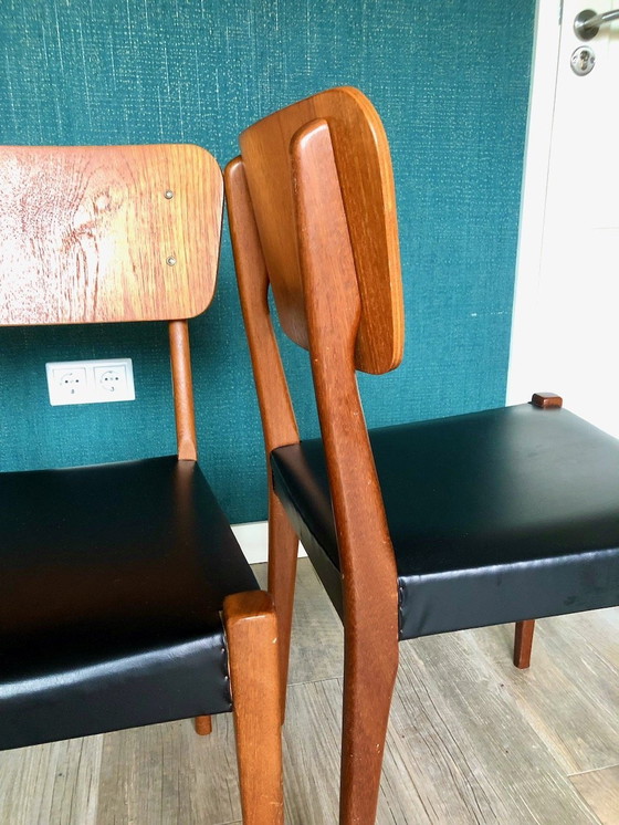 Image 1 of 2X Teak Danish Design Wooden Chairs