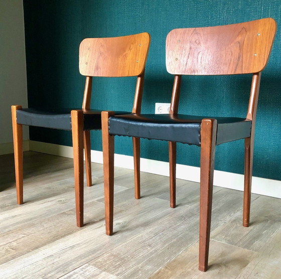 Image 1 of 2X Teak Danish Design Wooden Chairs