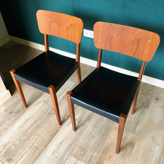 Image 1 of 2X Teak Danish Design Wooden Chairs