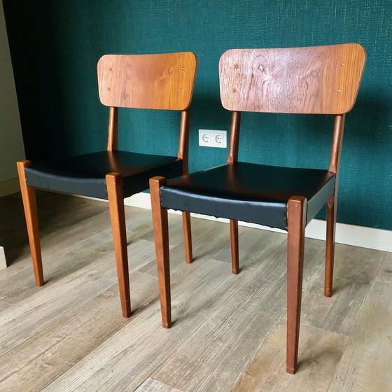 Image 1 of 2X Teak Danish Design Wooden Chairs