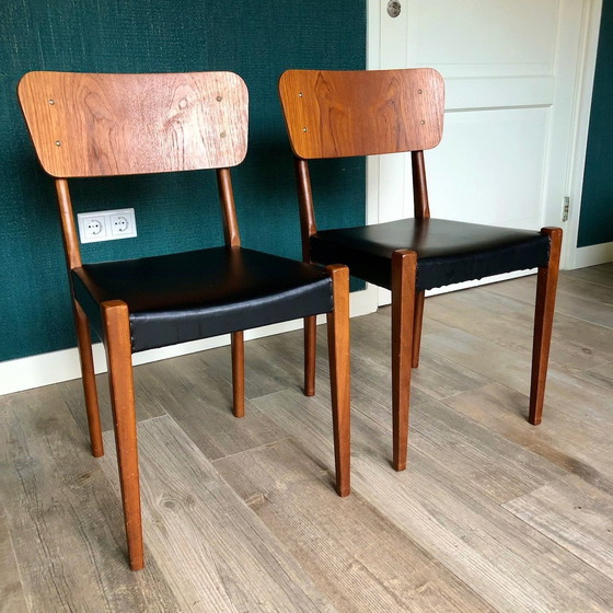 Image 1 of 2X Teak Danish Design Wooden Chairs