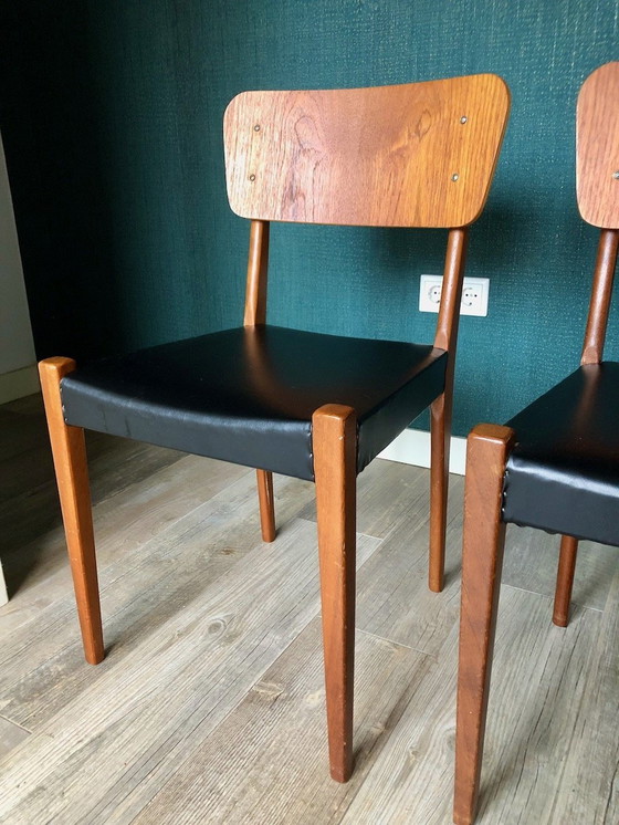 Image 1 of 2X Teak Danish Design Wooden Chairs