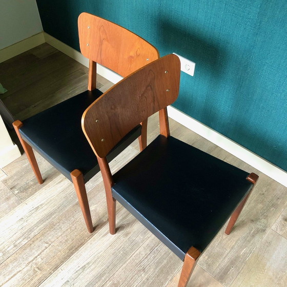 Image 1 of 2X Teak Danish Design Wooden Chairs