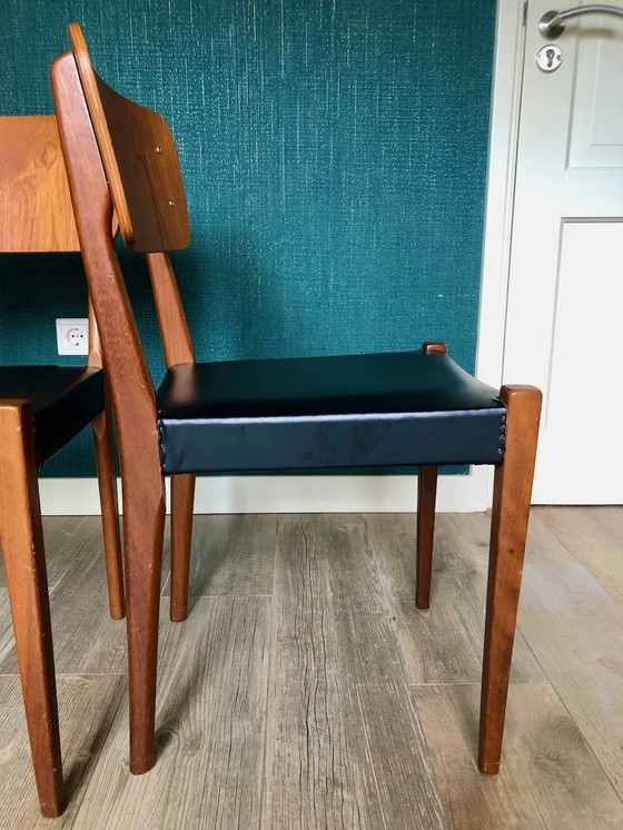 Image 1 of 2X Teak Danish Design Wooden Chairs