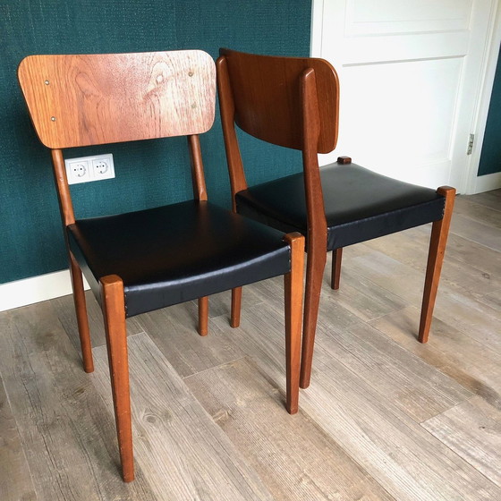 Image 1 of 2X Teak Danish Design Wooden Chairs