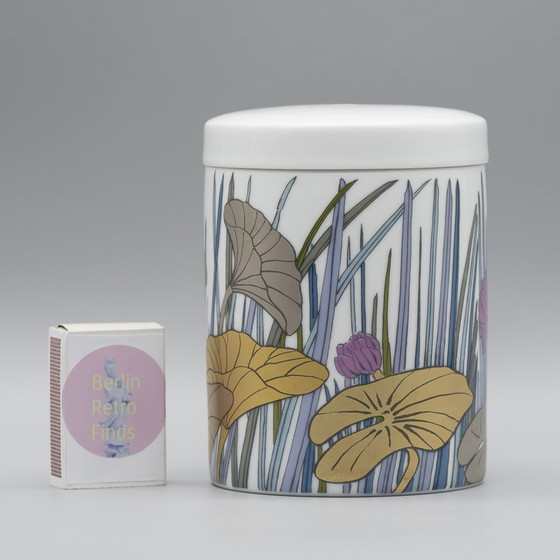 Image 1 of Alain Le Foll × Rosenthal Studio-Line Porcelain Vase Duo Gold Floral Tropical 