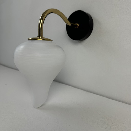 Set of 3 Small Vintage Opaline Wall Lights