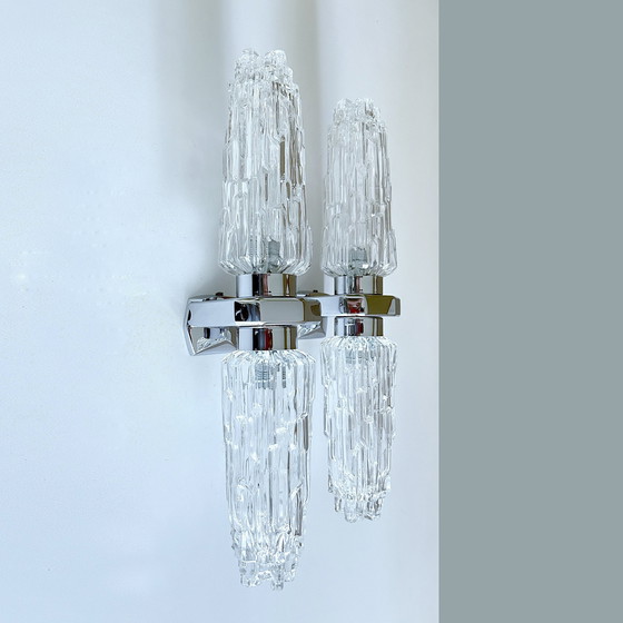 Image 1 of 2X Very Large Space Age Glass Wall Lights