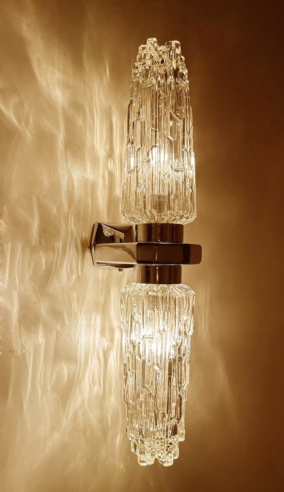 Image 1 of 2X Very Large Space Age Glass Wall Lights