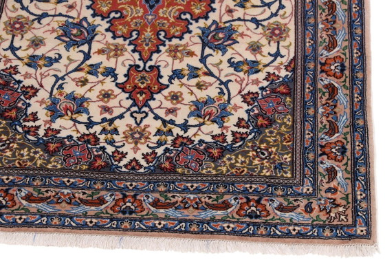 Image 1 of Alfombra obra maestra de Isfahán de Silk Foundation: lana fina y seda