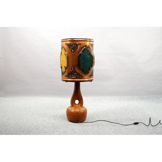 Image 1 of Vintage ceramic floor lamp by Poterie d'Accolay, France 1970