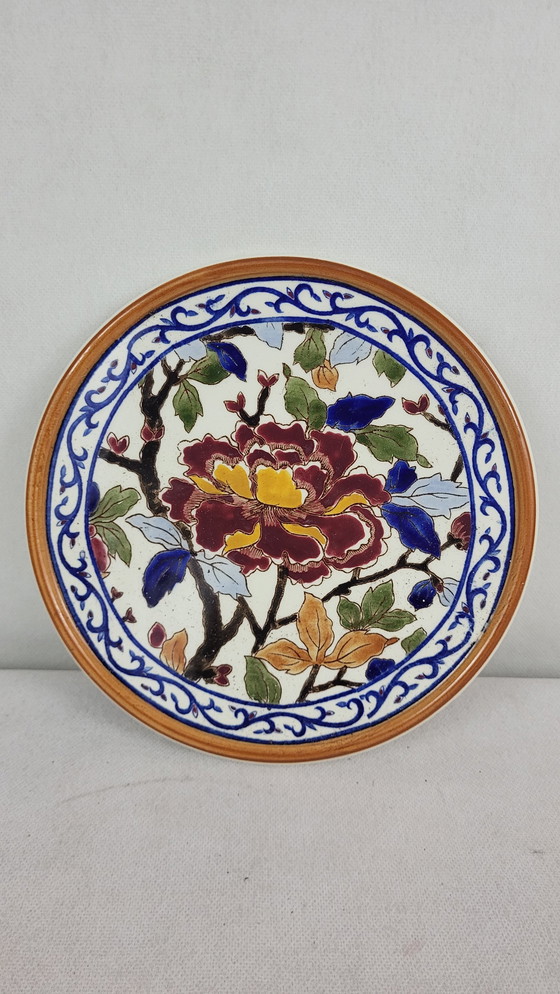 Image 1 of Gien Earthenware Trivet Peonies Model