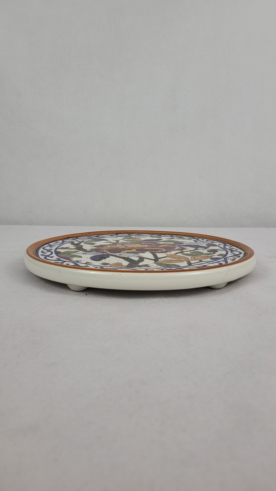 Image 1 of Gien Earthenware Trivet Peonies Model