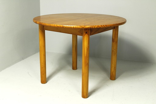 Scandinavian Round Pine Dining Table, 1970S