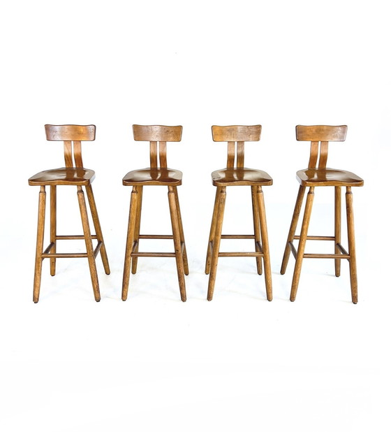 Image 1 of 4X Brutalist Barstool '60s