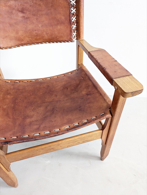 Image 1 of Arte Sano Brown Leather Safari Chair By Werner Biermann