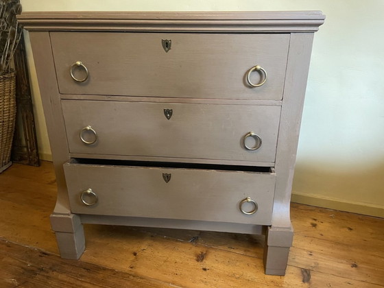 Image 1 of Separate Desk Chest of Drawers Old Dutch