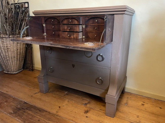 Image 1 of Separate Desk Chest of Drawers Old Dutch