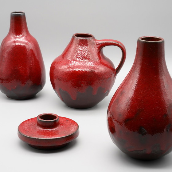 Image 1 of 2x Vase en céramique Töpferei Studio Oxblood Red Glaze de Hartwig Heyne