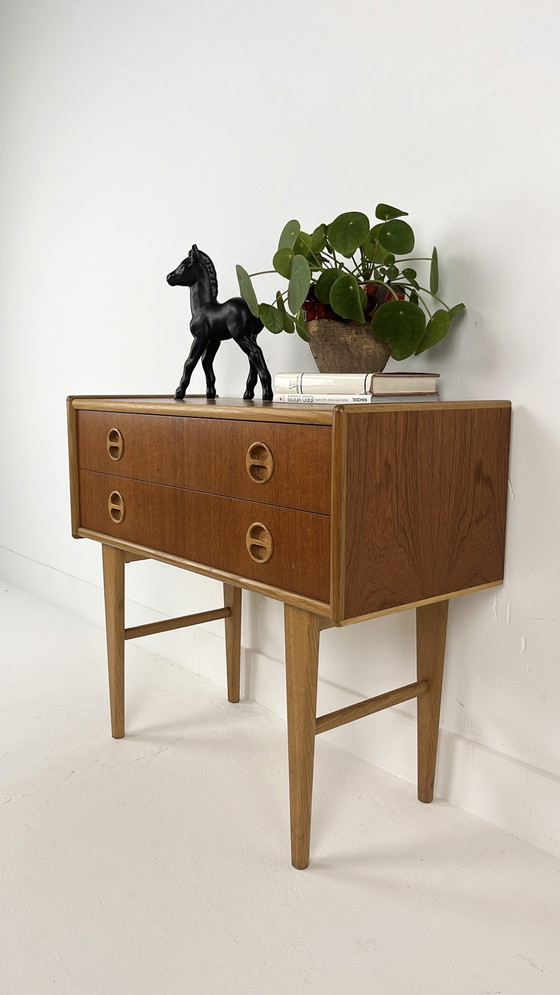 Image 1 of Teak Veneer Chest of Drawers From Sweden