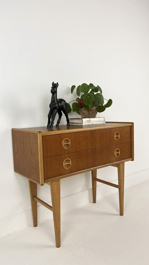 Teak Veneer Chest of Drawers From Sweden