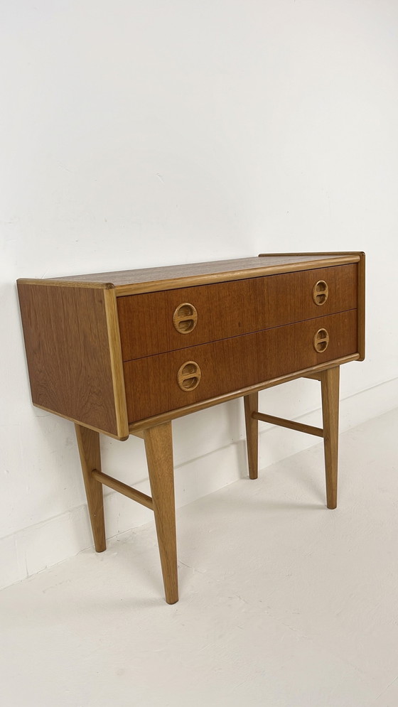 Image 1 of Teak Veneer Chest of Drawers From Sweden