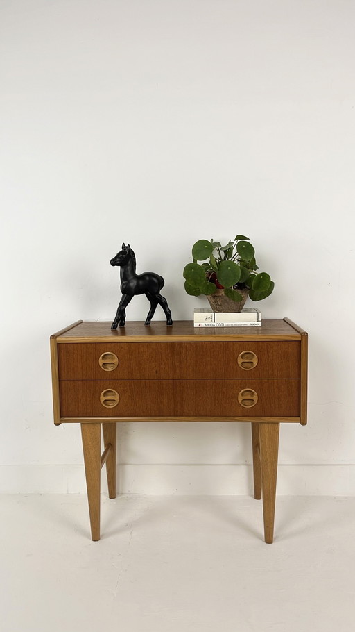 Teak Veneer Chest of Drawers From Sweden