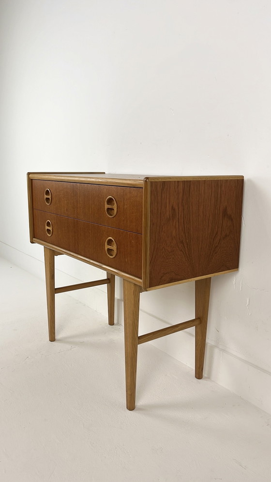 Image 1 of Teak Veneer Chest of Drawers From Sweden