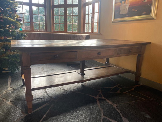 Image 1 of Chestnut Wooden Spanish Conference Table From Circa 1850