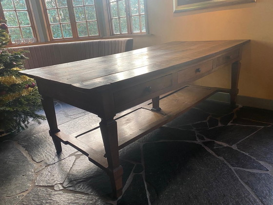 Image 1 of Chestnut Wooden Spanish Conference Table From Circa 1850