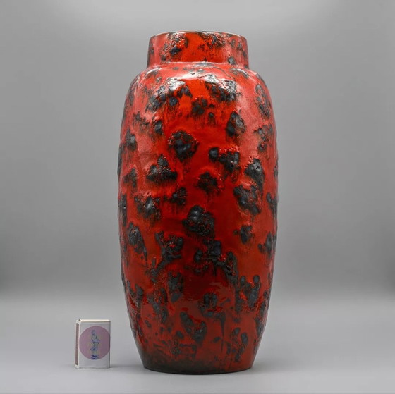 Image 1 of Bodenvase en lave grasse Poterie d'Allemagne de l'Ouest Design Mid Century Scheurich 553-38+20 CM