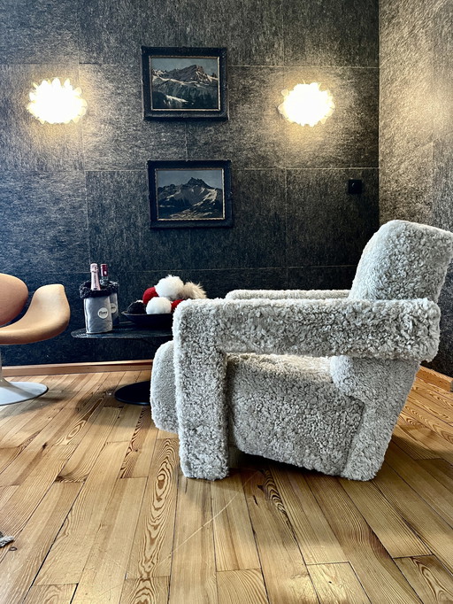 Cassina Armchairs Utrecht in sheepskin