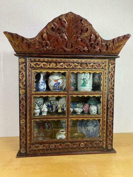 Image 1 of Antique Chinese / Indian display cabinet