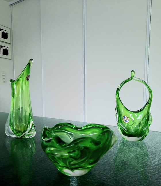 Image 1 of 3x Bohemia crystal vases