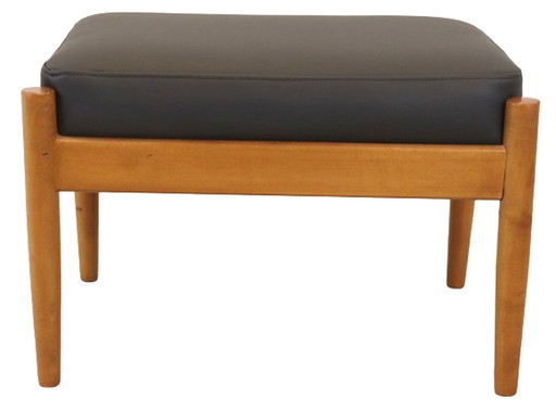 Danish footstool reupholstered vintage